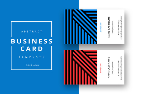 Trendy minimal abstract business card template. Modern corporate stationery id layout with geometric pattern. Vector fashion background design with information sample name text.のイラスト素材