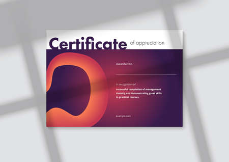 Certificate of appreciation template design. Elegant business diploma layout for training graduation...