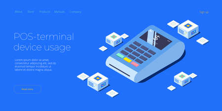 Internet banking concept in isometric vector illustration. Digital payment or online money transfer...