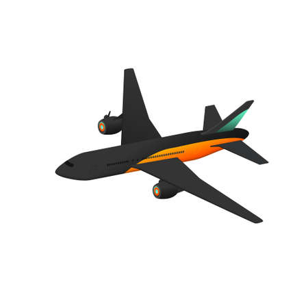 Plane icon illustration in isometric vector design. Futuristic aircraft object isolated on white background. Jet airplane or aeroplane withdrawal device.のイラスト素材