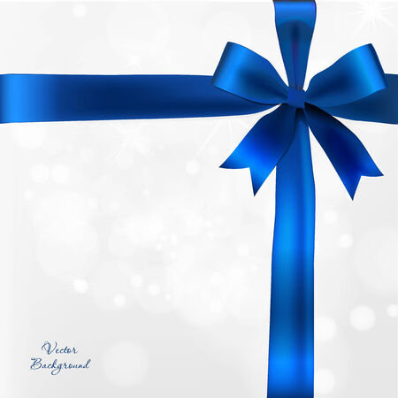 Vector illustration of blue bow for postcards and awardsのイラスト素材