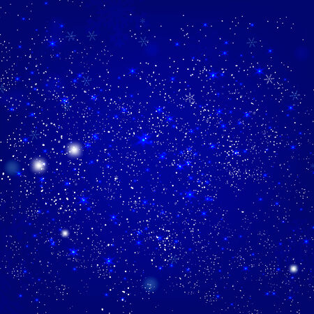 Sky and snow background with shining starsのイラスト素材