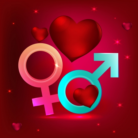 The illustration of male and female symbolsのイラスト素材