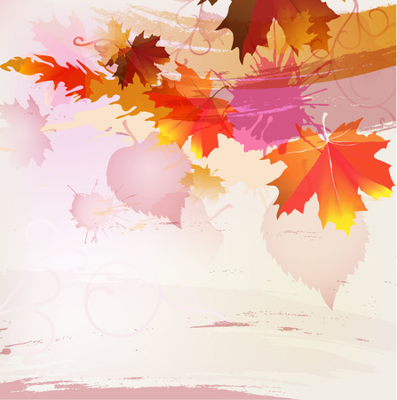 The illustration of background with gold autumn leavesのイラスト素材