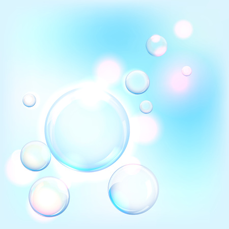 Vector illustration of blue water drops on the light backgroundのイラスト素材