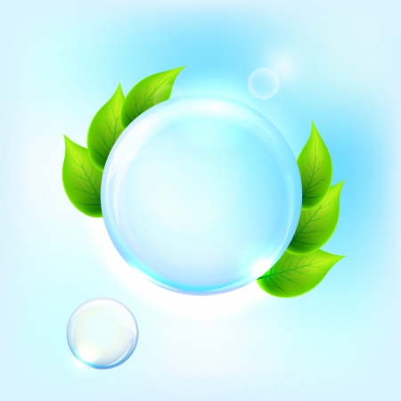 Vector illustration of blue bubble on the light background  Eco conceptのイラスト素材