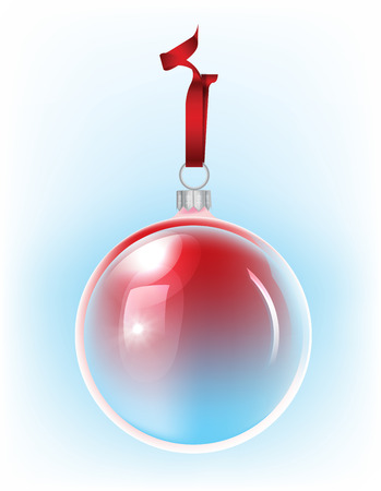 Vector illustration of beautiful red christmas ballのイラスト素材