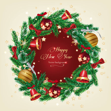 Vector illustration of festive christmas garlandのイラスト素材