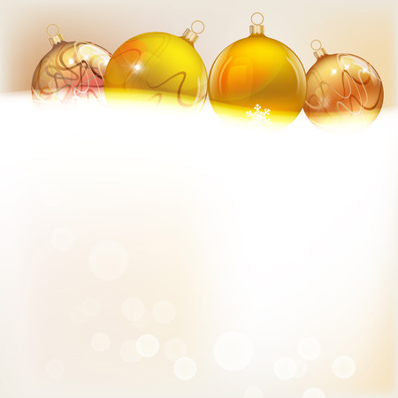 Vector christmas background with beautiful various christmas ballsのイラスト素材