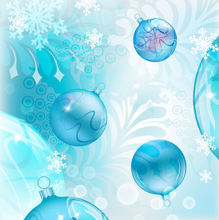 Vector christmas background with beautiful various christmas ballsのイラスト素材