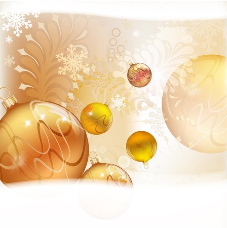 Vector christmas background with beautiful various christmas ballsのイラスト素材