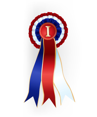 Vector illustration of multicolored competition rossette awardのイラスト素材