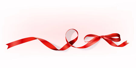 Vector illustration of curled red ribbon for multiple purposes.のイラスト素材