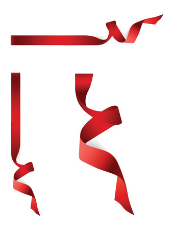 Vector illustration of red ribbons for postcards and awardsのイラスト素材