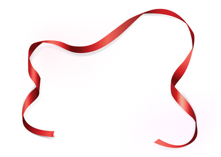 Vector illustration of red ribbon for postcards and awardsのイラスト素材