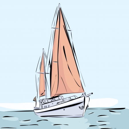 yacht vectorのイラスト素材