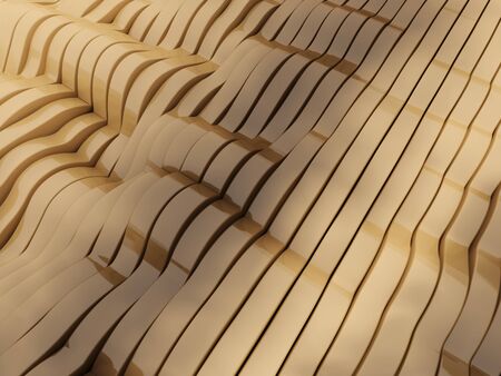 Abstract swirly colorful ocher shape background. 3D renderingの写真素材