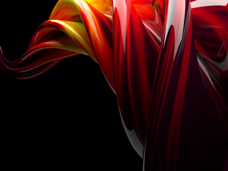 Abstract swirly shape on transparent background. 3D renderingの写真素材