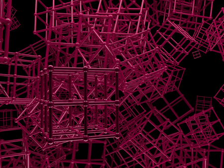 Abstract square on transparent background. 3D renderの写真素材