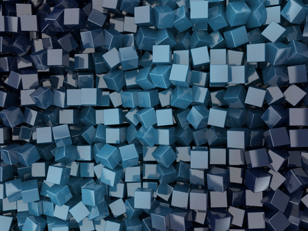 Abstract square blue background. 3D renderの写真素材
