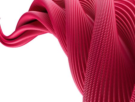 Abstract swirly atomic shape on white background. 3D renderingの写真素材