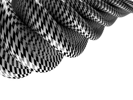 Abstract swirly chess shape on white background. 3D renderingの写真素材