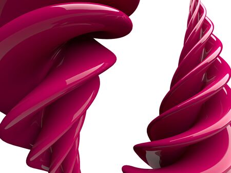 Abstract swirly shape on white background. 3D renderingの写真素材