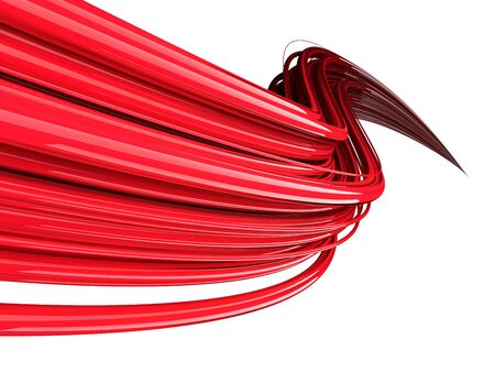 Abstract swirly shape on white background. 3D renderingの写真素材