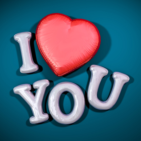 Message Love You. Romantic concept. 3D rendering.の写真素材