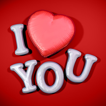 Message Love You. Romantic concept. 3D rendering.の写真素材
