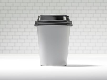Disposable coffee cup isolated. 3D renderingの写真素材