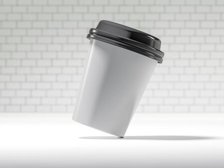 Disposable coffee cup isolated. 3D renderingの写真素材