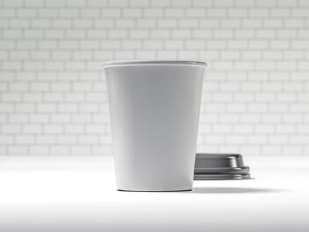Disposable coffee cup isolated. 3D renderingの写真素材