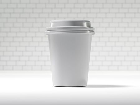 Disposable coffee cup isolated. 3D renderingの写真素材