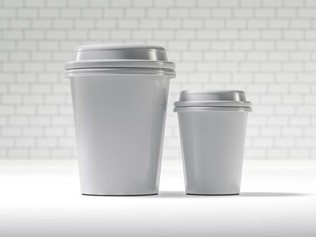 Disposable coffee cup isolated. 3D renderingの写真素材