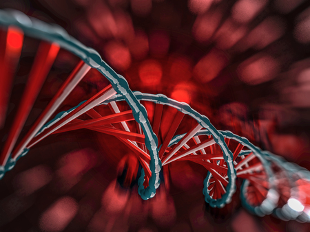 Digital illustration of a DNA model. 3D renderingの写真素材