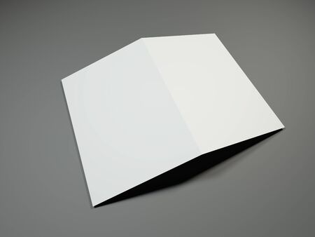 Blank portrait A4, US-Letter, brochure magazine mockup on gray. 3D renderingの写真素材