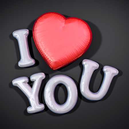 Message Love You. Romantic concept. 3D rendering.の写真素材