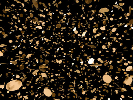 Gold glitter texture on a black background. 3D renderの写真素材