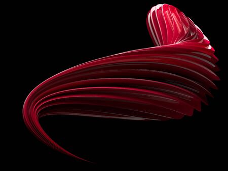 Abstract swirly shape on transparent background. 3D renderingの写真素材