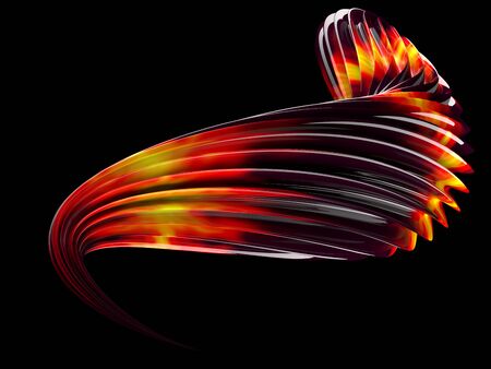 Abstract swirly shape on transparent background. 3D renderingの写真素材