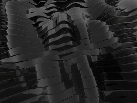 Abstract swirly shape dark background. 3D renderingの写真素材