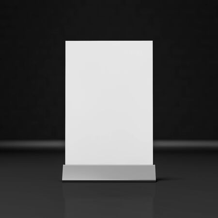 Table Tent isolated on black background. 3D renderingの写真素材
