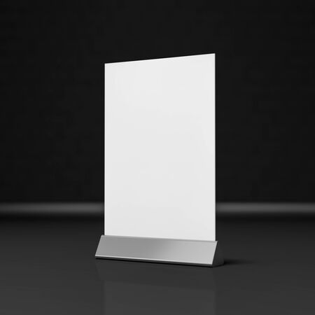 Table Tent isolated on black background. 3D renderingの写真素材