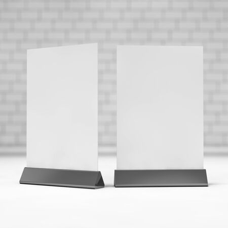 Table Tent isolated on white background. 3D renderingの写真素材