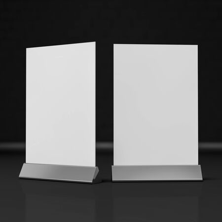 Table Tent isolated on black background. 3D renderingの写真素材