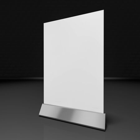 Table Tent isolated on black background. 3D renderingの写真素材