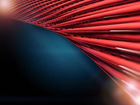 Abstract red shapes on dark background. 3D rendering.の写真素材
