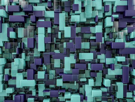 Abstract cubes background with glass. 3D renderingの写真素材