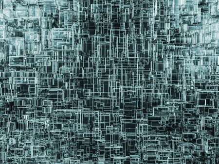 Abstract cubes background with glass. 3D renderingの写真素材